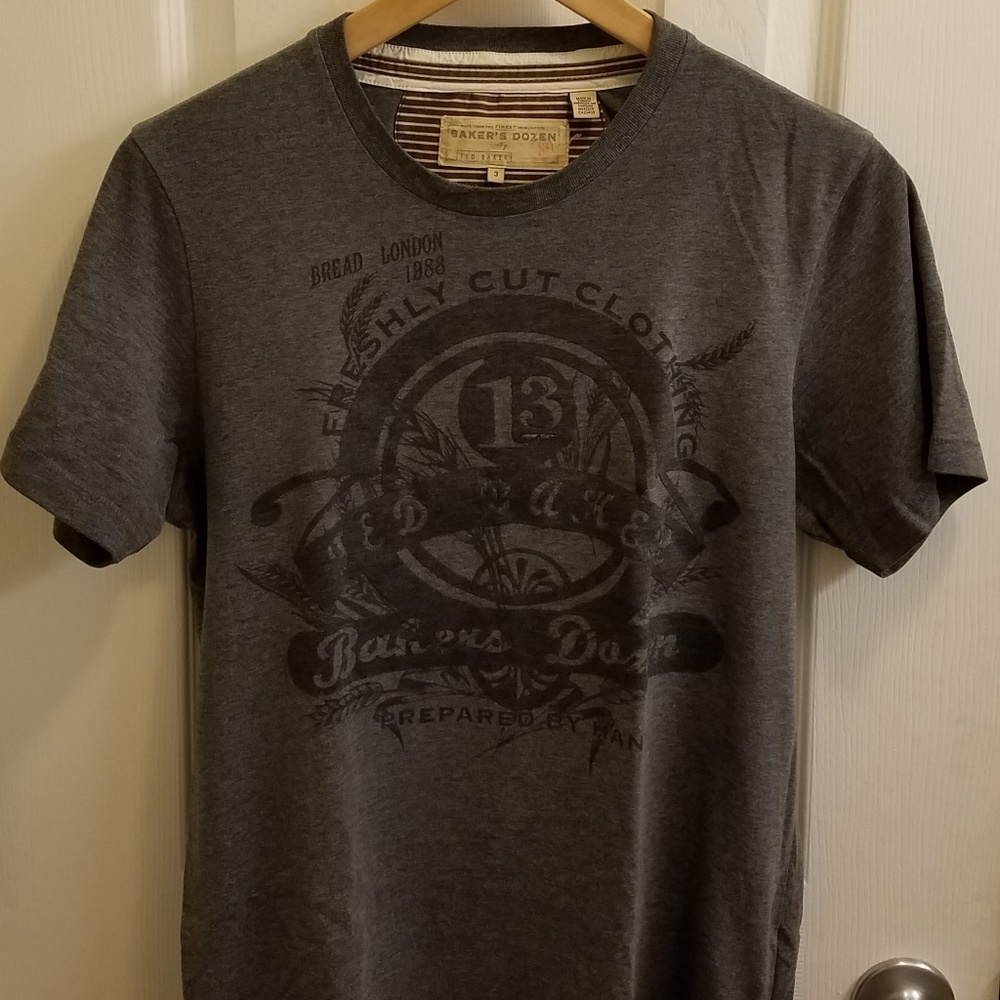 Ted Baker Charcoal Grey Graphic T-Shirt